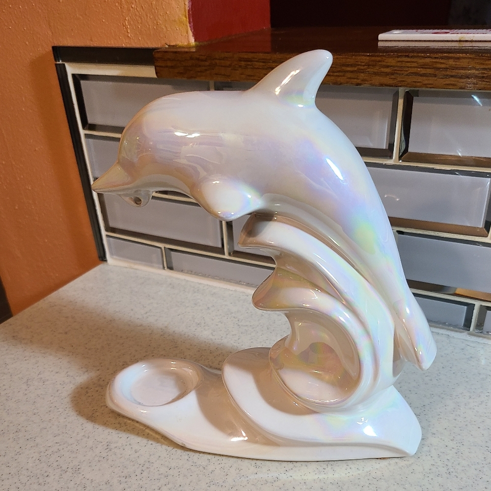 Ceramic Dolphin Shimmery Pearl Poland Made - Picture 9 of 16